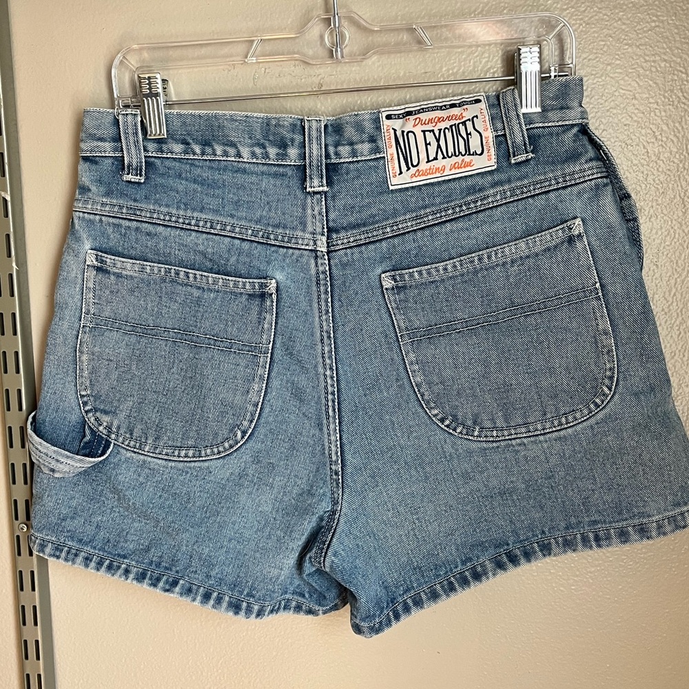 Vintage No Excuses Denim Dungaree Shorts
